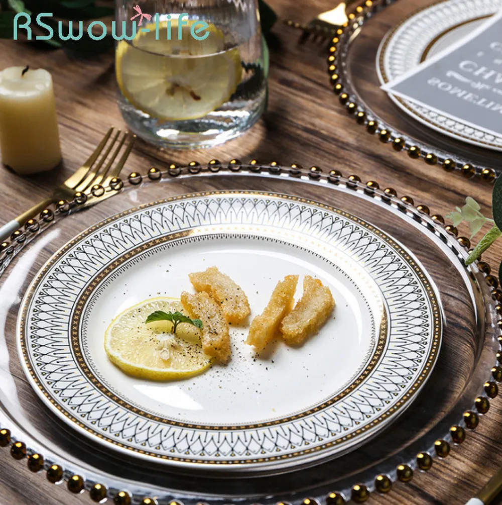 Light Luxury Glass Beads Point Gold-plated Ceramic Dish Tableware Steak Salad Dish Western Banquet Fancy Plate Dessert Plate
Light Luxury Glass Beads Point Gold-plated Ceramic Dish Tableware Steak Salad Dish Western Banquet Fancy Plate Dessert Plate
