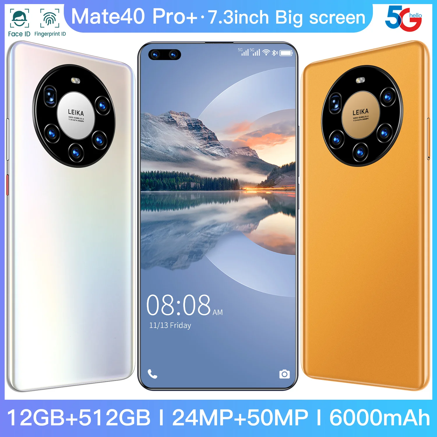 High Quality Mate40 Pro Global Version 7.3 Inch Screen 6000mAh Large Battery 12GB 512GB MT6889 24MP 50MP Camera Face ID
High Quality Mate40 Pro Global Version 7.3 Inch Screen 6000mAh Large Battery 12GB 512GB MT6889 24MP 50MP Camera Face ID