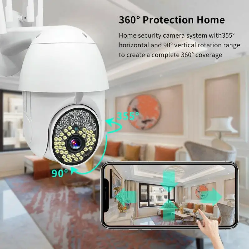 New 1080P HD Dome Camera IP Camera PTZ Camera WiFi Security Waterproof IR Night 79 Lights Outdoor Surveillance Camera
New 1080P HD Dome Camera IP Camera PTZ Camera WiFi Security Waterproof IR Night 79 Lights Outdoor Surveillance Camera