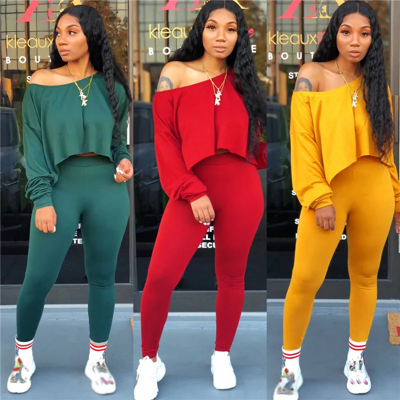2Piece Women Outfits Long Sleeve Off Shoulder Crop Top Pants Set Casual Jumpsuit Solid Plus Size
2Piece Women Outfits Long Sleeve Off Shoulder Crop Top Pants Set Casual Jumpsuit Solid Plus Size