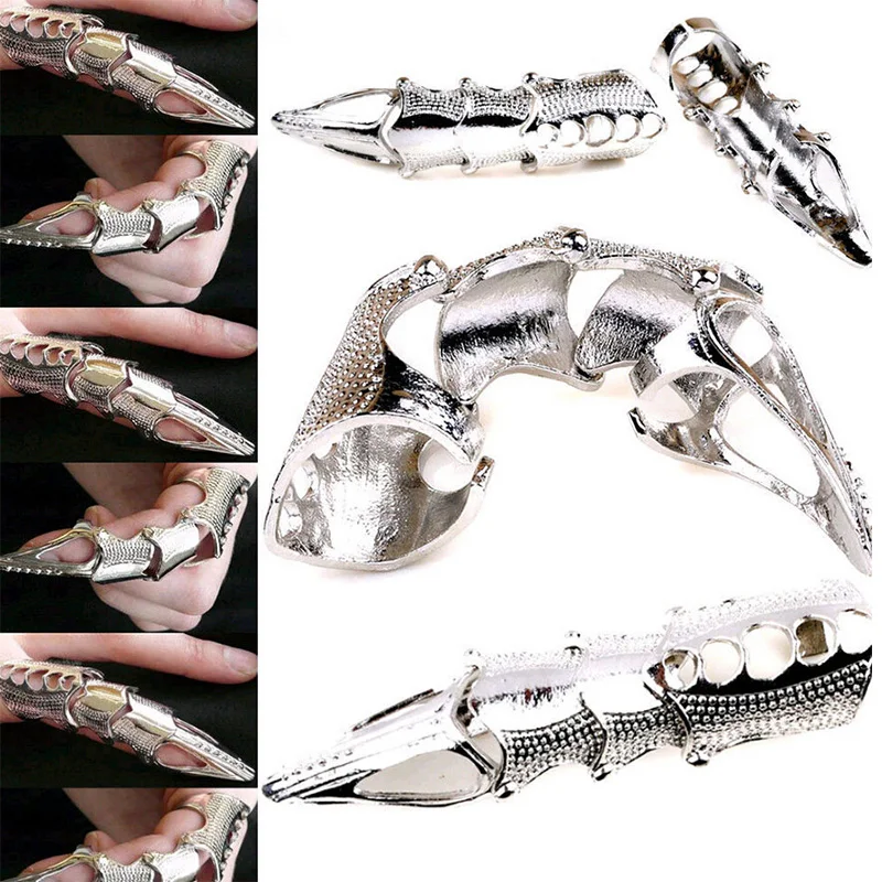 New Cool Gold Cosplay DIY Ring Halloween Decoration Male Punk Gothic Rock Scroll Joint Armor Knuckle Metal Full Finger Ring
New Cool Gold Cosplay DIY Ring Halloween Decoration Male Punk Gothic Rock Scroll Joint Armor Knuckle Metal Full Finger Ring