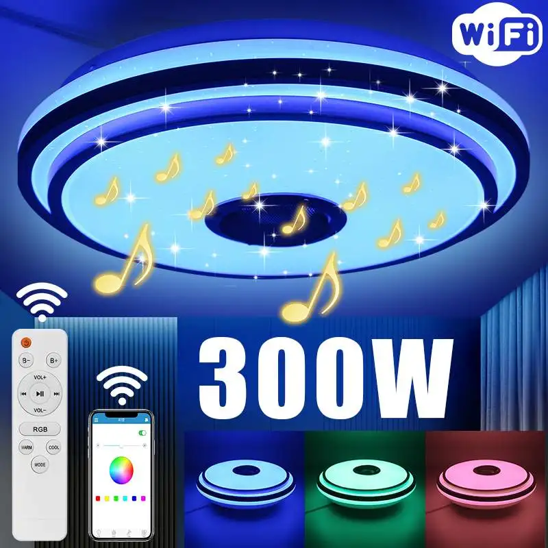300W Modern Ceiling Lamp Smart RGB Light Music 330MM Led Ceiling Light Lamp 85V-265V Indoor Lighting APP bluetooth Music Light
300W Modern Ceiling Lamp Smart RGB Light Music 330MM Led Ceiling Light Lamp 85V-265V Indoor Lighting APP bluetooth Music Light