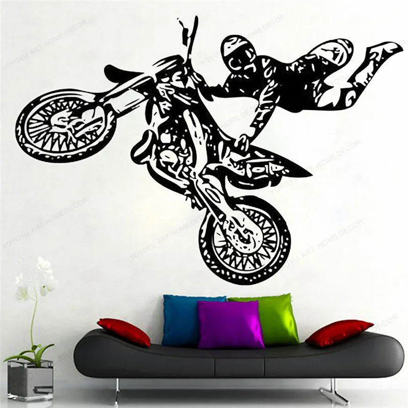 Мотоциклы стены decormotorcycle виниловая наклейка на стену руль Fatbar для свободного