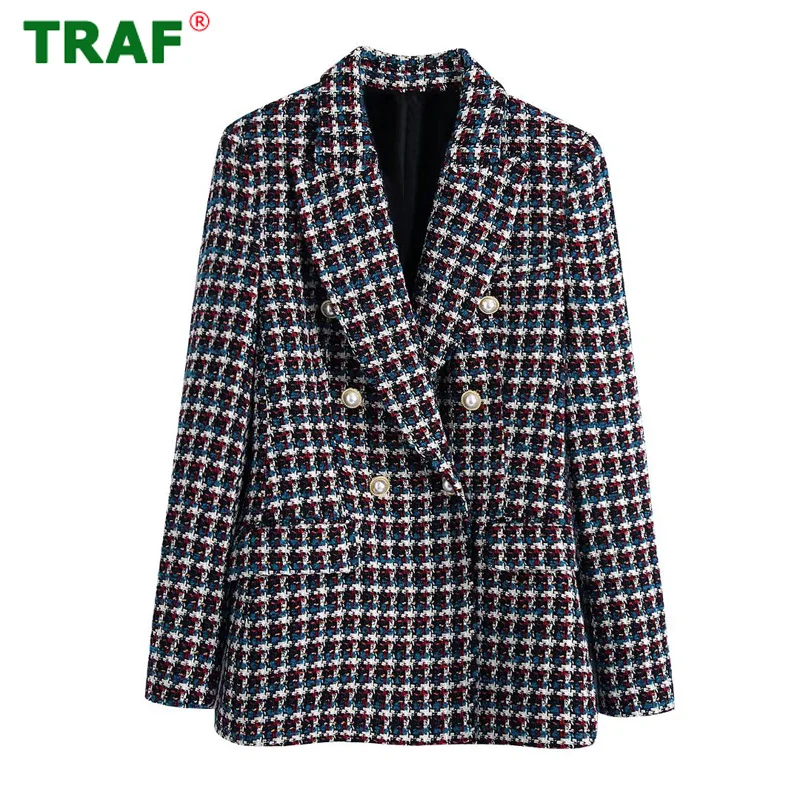 TRAF Tweed Blazer Woman Autumn Winter Double Breasted Jacket Women Long Sleeve Textured Blazers Female Vintage Women's Coat
TRAF Tweed Blazer Woman Autumn Winter Double Breasted Jacket Women Long Sleeve Textured Blazers Female Vintage Women's Coat