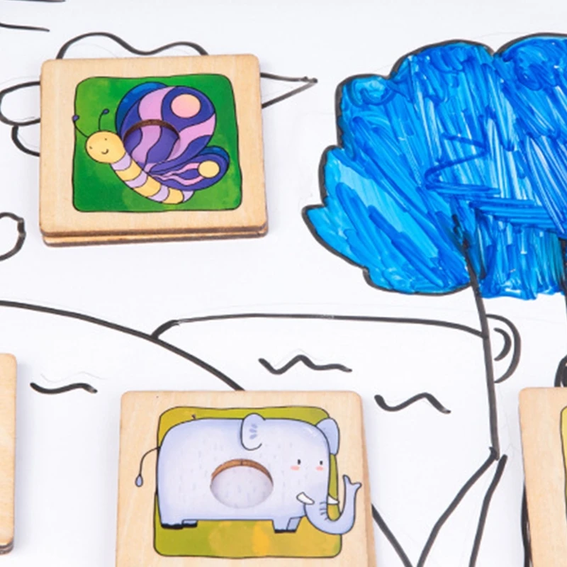 2-in-1 Montessori Toy Animal Matching Jigsaw Puzzle Threading Toy Early Learning Busy Board for Baby Toddlers Year 1/2/3
2-in-1 Montessori Toy Animal Matching Jigsaw Puzzle Threading Toy Early Learning Busy Board for Baby Toddlers Year 1/2/3