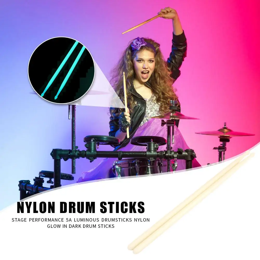 Durable Luminous Drumsticks Multi-function Novelty Stage Performance 5A Luminous Drumsticks Nylon Glow in Dark Drum Sticks
Durable Luminous Drumsticks Multi-function Novelty Stage Performance 5A Luminous Drumsticks Nylon Glow in Dark Drum Sticks