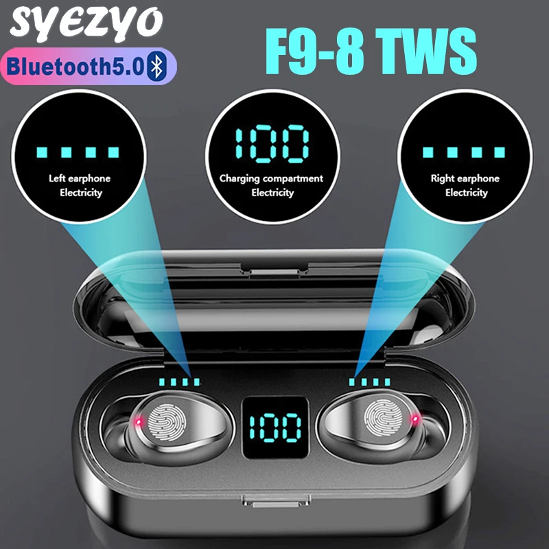 F9-8 TWS Bluetooth Wireless Earphones LED Digital Display Headphones Smart Touch Headset Stereo Earbuds Works On All Smartphones
F9-8 TWS Bluetooth Wireless Earphones LED Digital Display Headphones Smart Touch Headset Stereo Earbuds Works On All Smartphones