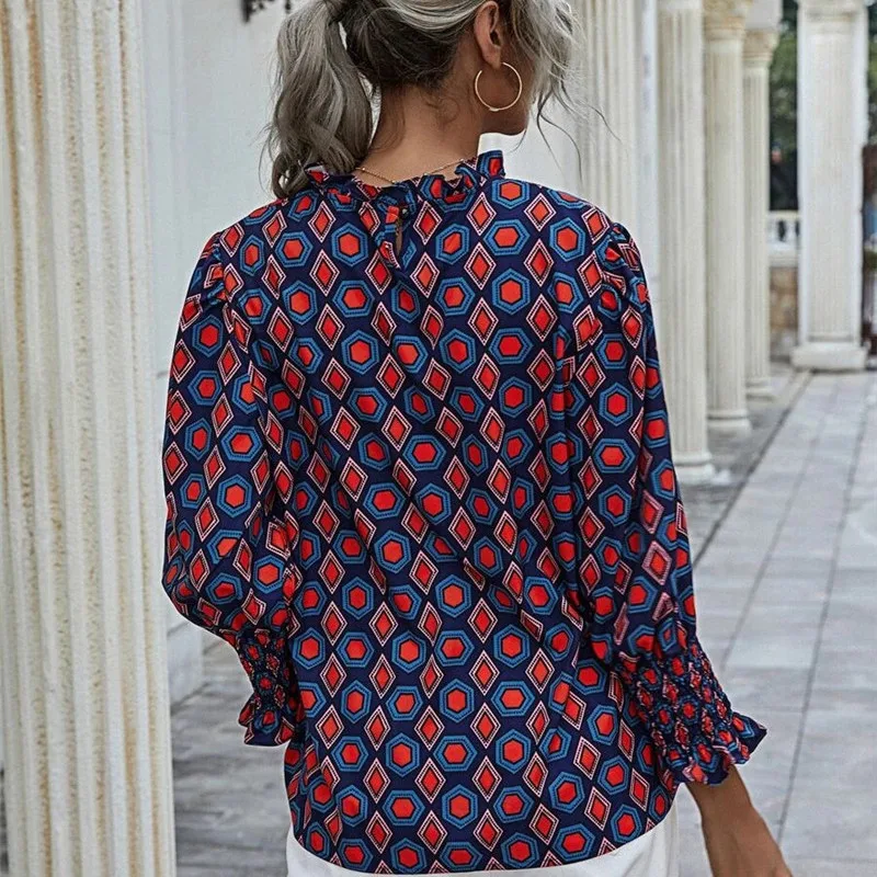 Autumn 2020 Print Women T-shirts Fashion O-neck Lantern Sleeves Ruffles Loose Pullovers
Autumn 2020 Print Women T-shirts Fashion O-neck Lantern Sleeves Ruffles Loose Pullovers