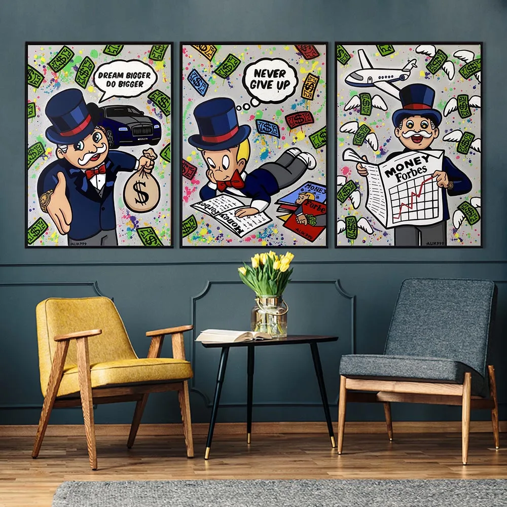 Graffiti Art Mr Monopoly Forbes Dream Poster Painting Canvas Print Wall Art Pictures For Office Kid Study Mural Home Decoration
Graffiti Art Mr Monopoly Forbes Dream Poster Painting Canvas Print Wall Art Pictures For Office Kid Study Mural Home Decoration