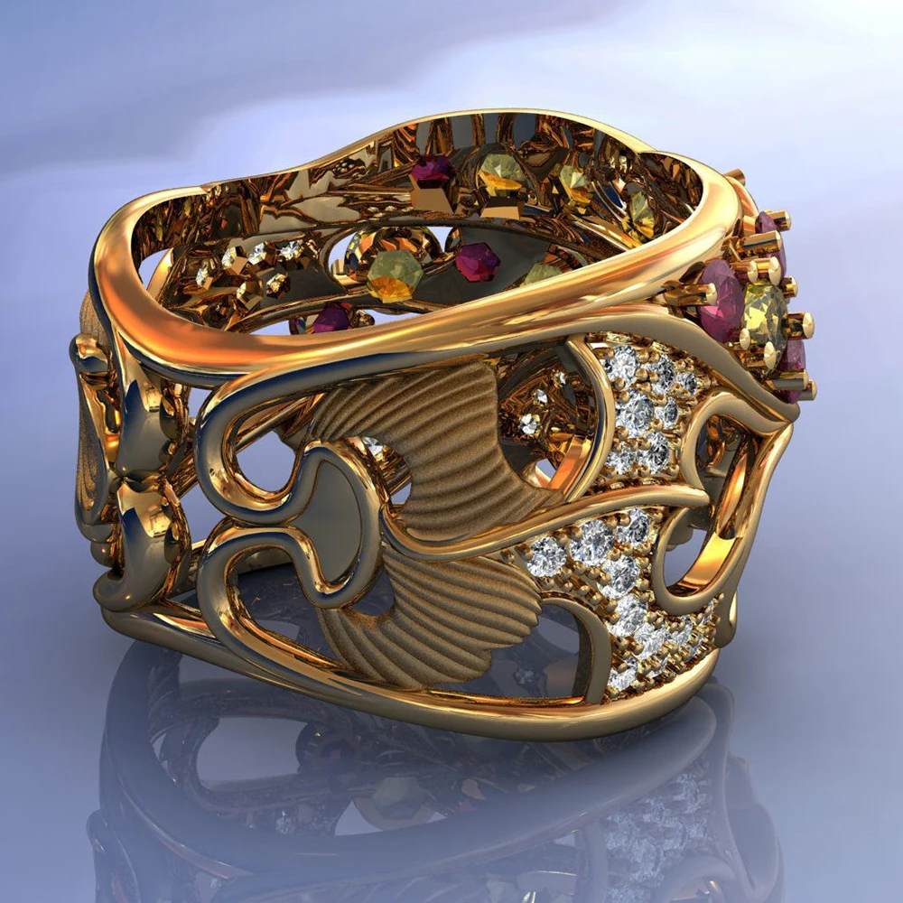 Personality Colorful Crystal Zircon Wedding Rings for Women Gold Color Engagement Rings Female Face Shape Ring Jewelry D5M628
Personality Colorful Crystal Zircon Wedding Rings for Women Gold Color Engagement Rings Female Face Shape Ring Jewelry D5M628