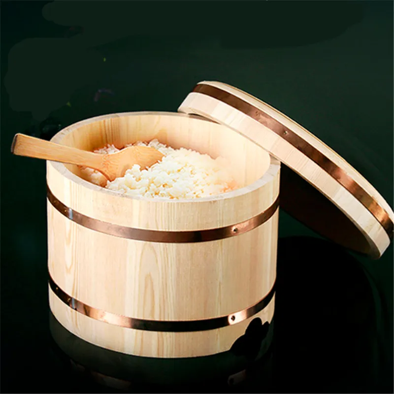 Korean food Japanese style copper edge basin big bowl basin sashimi sushi shop rice dish wooden mixing rice barrel lid cover
Korean food Japanese style copper edge basin big bowl basin sashimi sushi shop rice dish wooden mixing rice barrel lid cover
