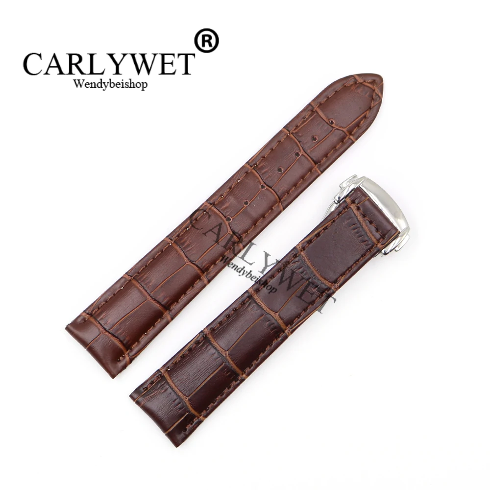 Ремешок CARLYWET из натуральной кожи для наручных часов винтажный браслет seamaster с