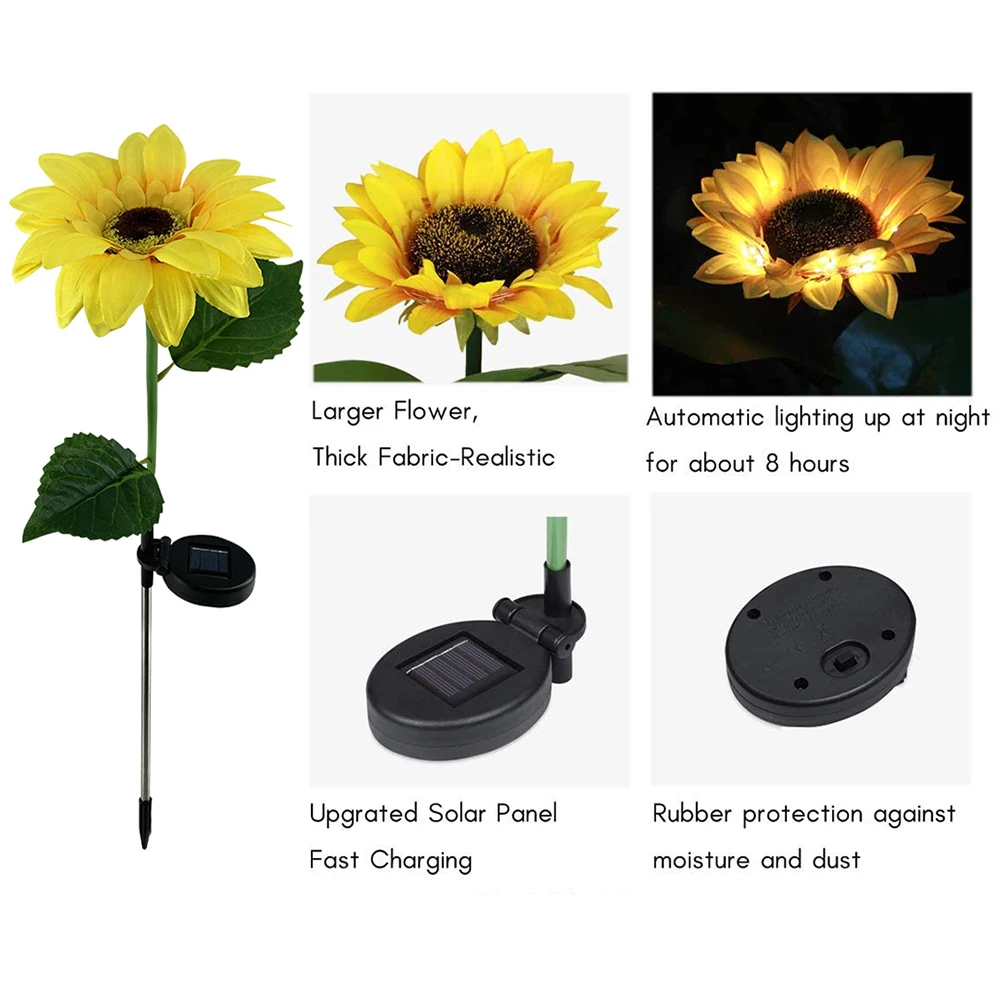 2Pcs Sloar LED Sunflower Style Lawn Light Outdoor Waterproof Flowers Lamp For Courtyard Garden Lawn Lighting Decor Solar Lamps
2Pcs Sloar LED Sunflower Style Lawn Light Outdoor Waterproof Flowers Lamp For Courtyard Garden Lawn Lighting Decor Solar Lamps
