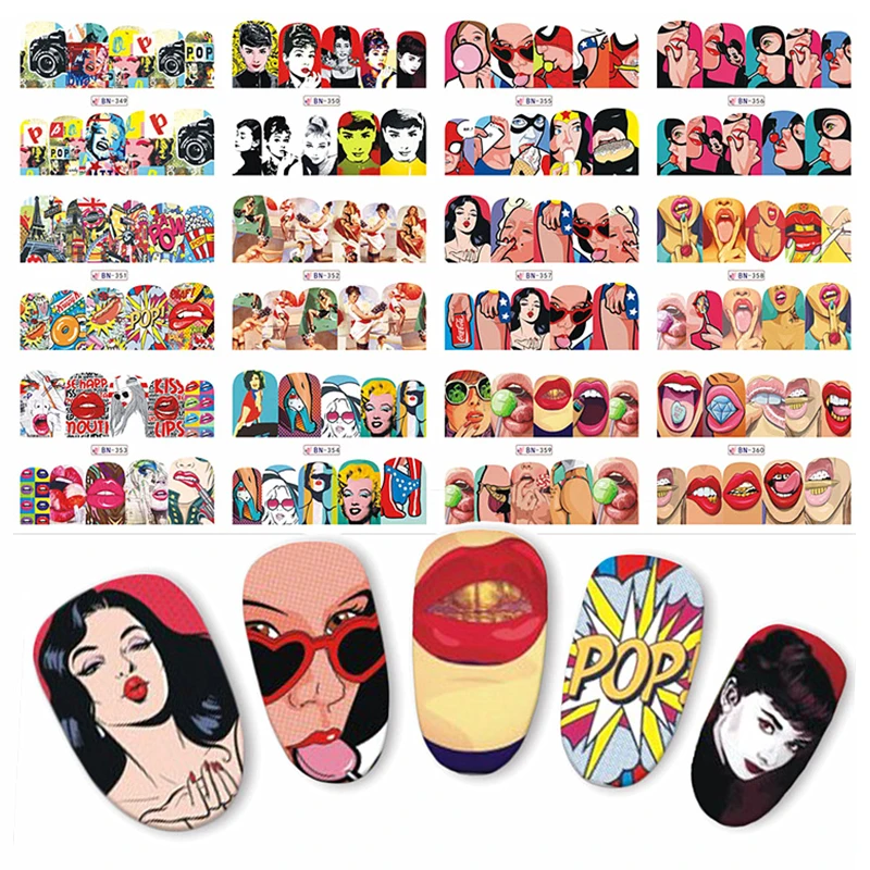 12 Sheets Water Decal Nail Art Nail Sticker Decorations Slider Tattoo Full Cover Beauty Marilyn Monroe Style Decals
12 Sheets Water Decal Nail Art Nail Sticker Decorations Slider Tattoo Full Cover Beauty Marilyn Monroe Style Decals