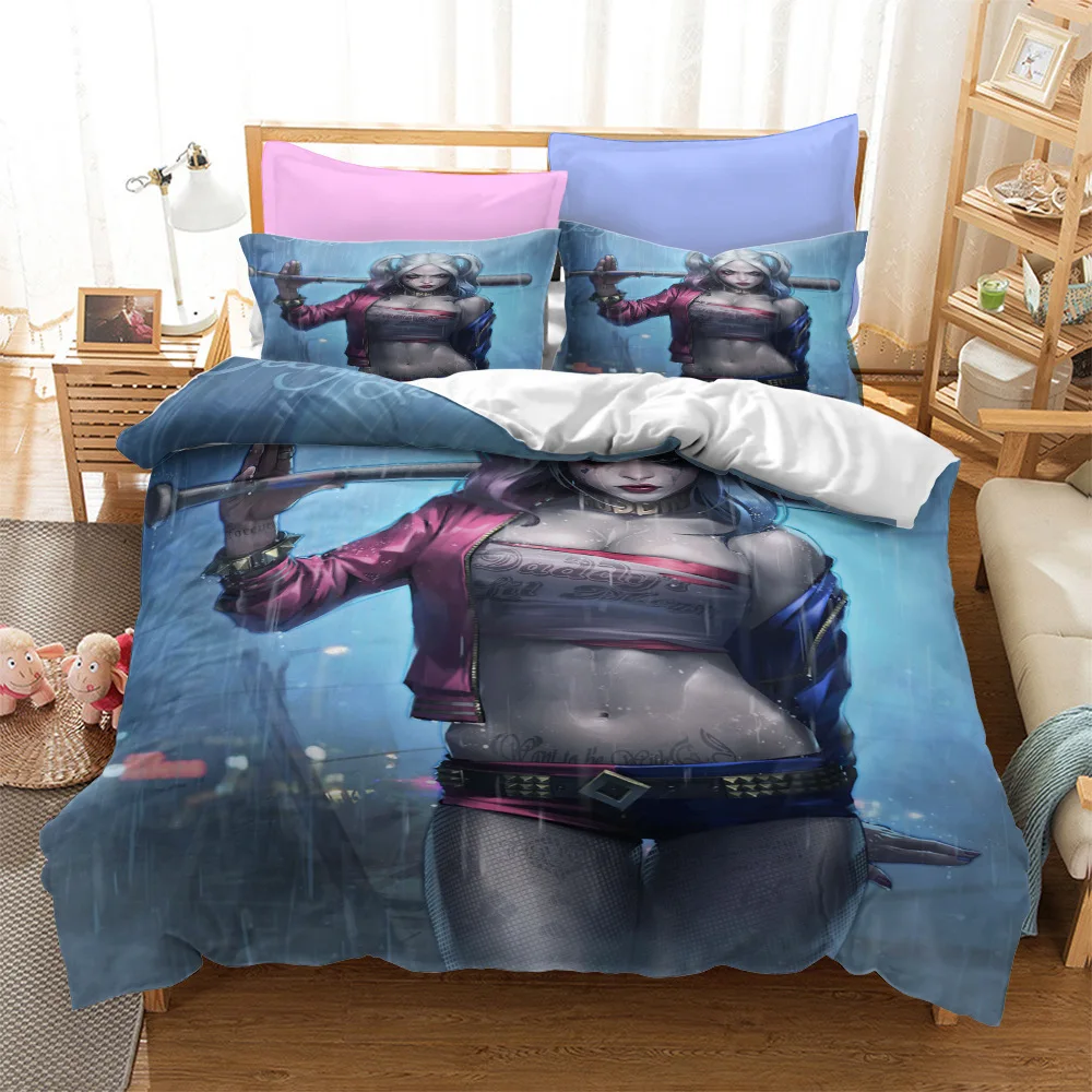Harleen Quinzel Clown Squads Suicide 3D Printed Bedding Set Duvet Cover KING Queen Full Twin Size for Halloween Bedroom Decor
Harleen Quinzel Clown Squads Suicide 3D Printed Bedding Set Duvet Cover KING Queen Full Twin Size for Halloween Bedroom Decor
