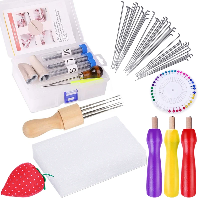 LMDZ 113 Pieces Felting Needles, 3 Sizes Wool Felting Needles, Needle Felting Tool Kit with Colored Wood Handle, Awl
LMDZ 113 Pieces Felting Needles, 3 Sizes Wool Felting Needles, Needle Felting Tool Kit with Colored Wood Handle, Awl
