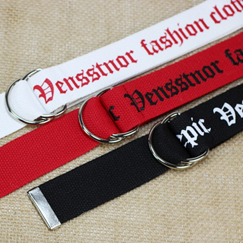 Letters Printed D Ring Double Buckle Punk Waist Strap Women Men Long Wide Belt Unisex Canvas Belts
Letters Printed D Ring Double Buckle Punk Waist Strap Women Men Long Wide Belt Unisex Canvas Belts