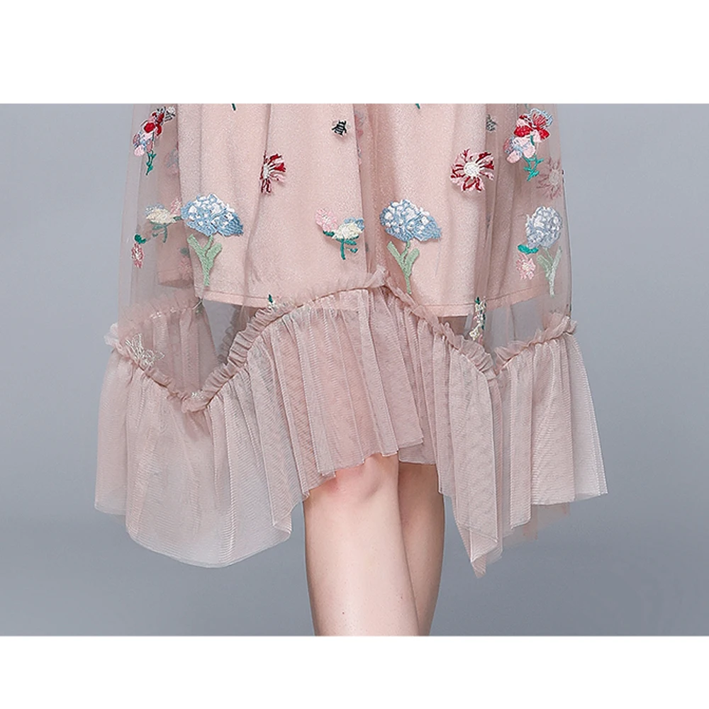 Simgent Ruffle Dress Summer Women Floral Embroidery Fashion Elegant Mesh Patchwork Asymmetrical Dresses Vestidos 2021 SG14237
Simgent Ruffle Dress Summer Women Floral Embroidery Fashion Elegant Mesh Patchwork Asymmetrical Dresses Vestidos 2021 SG14237