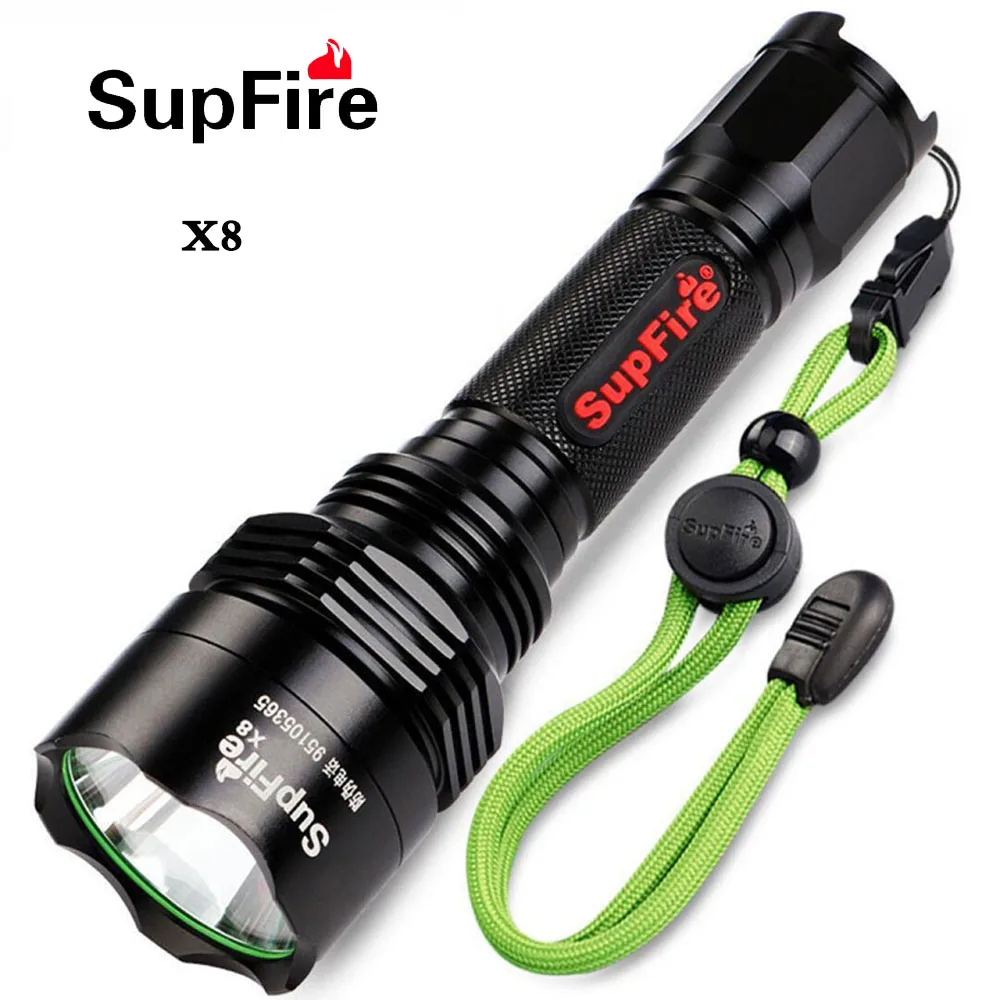 SupFire X8 super bright flashlight rechargeable flashlight 18650 battery outdoor waterproof camping lamp portable lamp
SupFire X8 super bright flashlight rechargeable flashlight 18650 battery outdoor waterproof camping lamp portable lamp