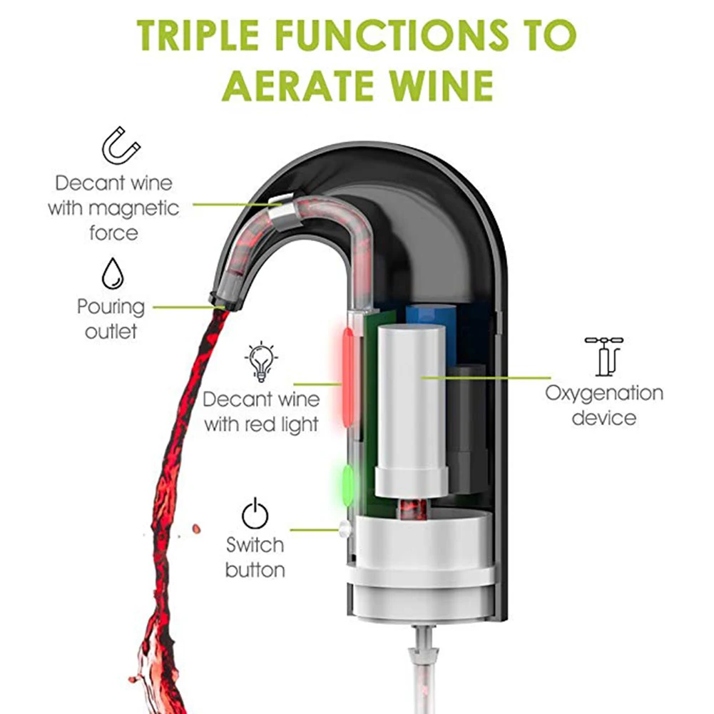 Intelligent Electronic Wine Decanter Wine Tap Wine Dispenser Pump For Red And White Tool Electric Instant Wine Aerator Bars Tool
Intelligent Electronic Wine Decanter Wine Tap Wine Dispenser Pump For Red And White Tool Electric Instant Wine Aerator Bars Tool