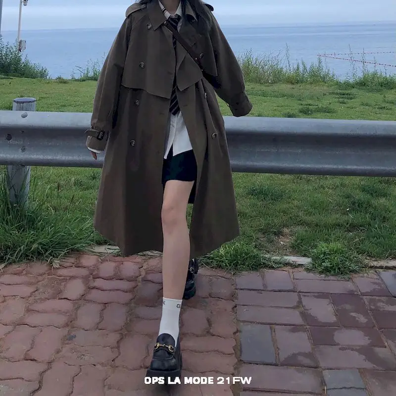 Preppy Coat Trench Coats Women Autumn Winter Long Windbreaker Korean Fashion Streetwear Jackets Chic Elegant Female Top Overcoat
Preppy Coat Trench Coats Women Autumn Winter Long Windbreaker Korean Fashion Streetwear Jackets Chic Elegant Female Top Overcoat