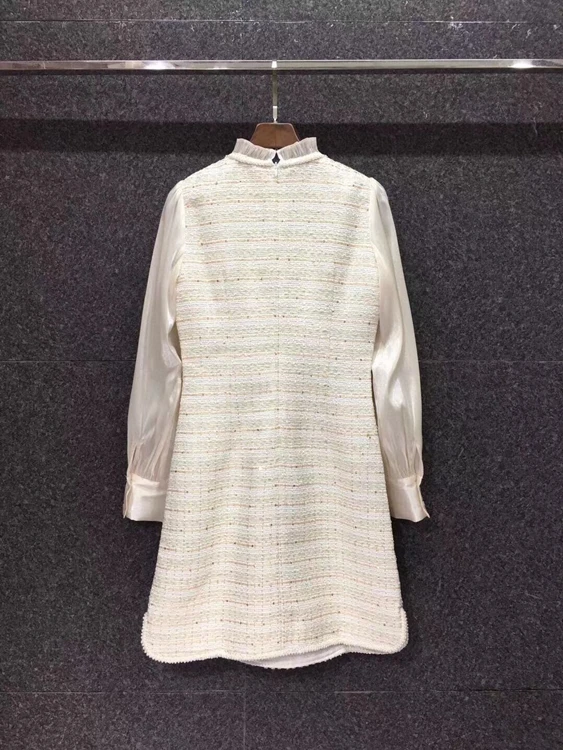 2021 early spring new women's pleated neckline color matching bow tie decoration long-sleeved woolen dress 113
2021 early spring new women's pleated neckline color matching bow tie decoration long-sleeved woolen dress 113