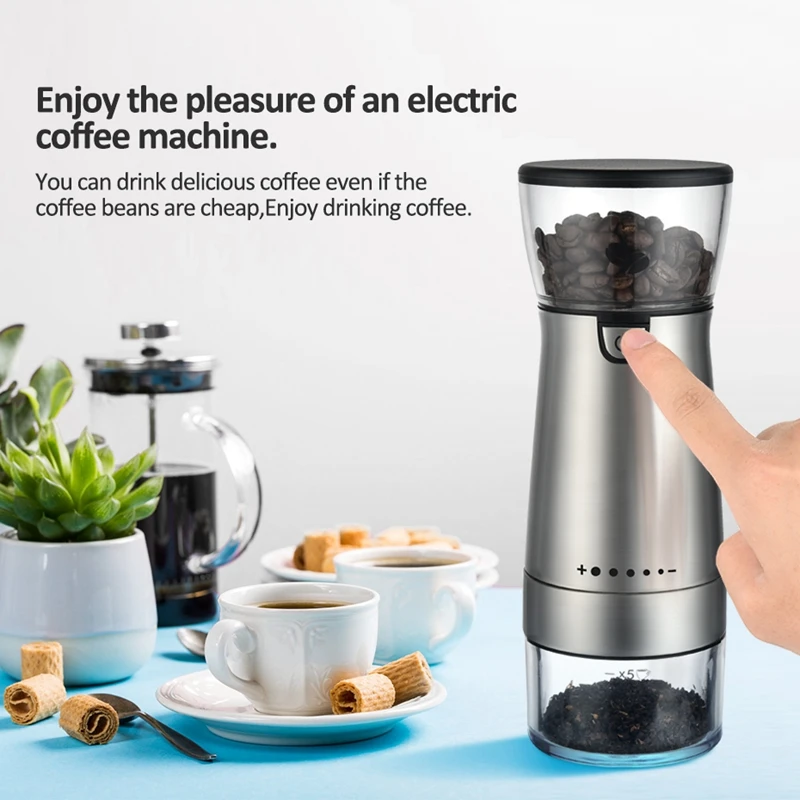 USB Electric Coffee Grinder Stainless Steel Adjustable Professional Coffee Bean Mill Machine Kitchen Tools
USB Electric Coffee Grinder Stainless Steel Adjustable Professional Coffee Bean Mill Machine Kitchen Tools