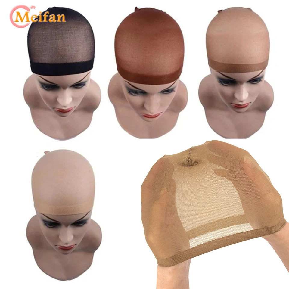 

Шапка для парика MEIFAN, 2 шт., высокое качество, коричневый чулок, шапка для парика для косплея, эластичная подкладка, сетка для изготовления па...