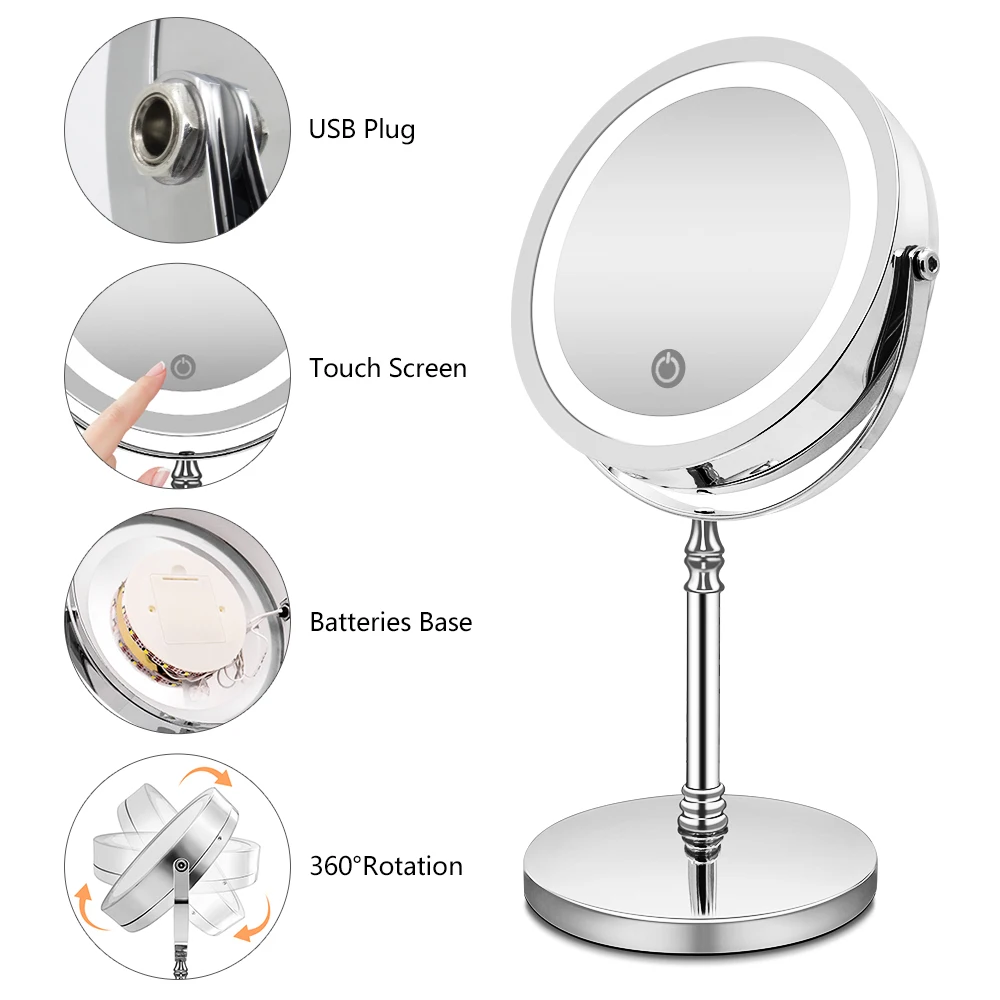 Makeup Mirror with Lights 10X 5XMagnification Double Sided Vanity Mirror USB Charging Touch Dimming Bath Mirrors Gift For Girll
Makeup Mirror with Lights 10X 5XMagnification Double Sided Vanity Mirror USB Charging Touch Dimming Bath Mirrors Gift For Girll