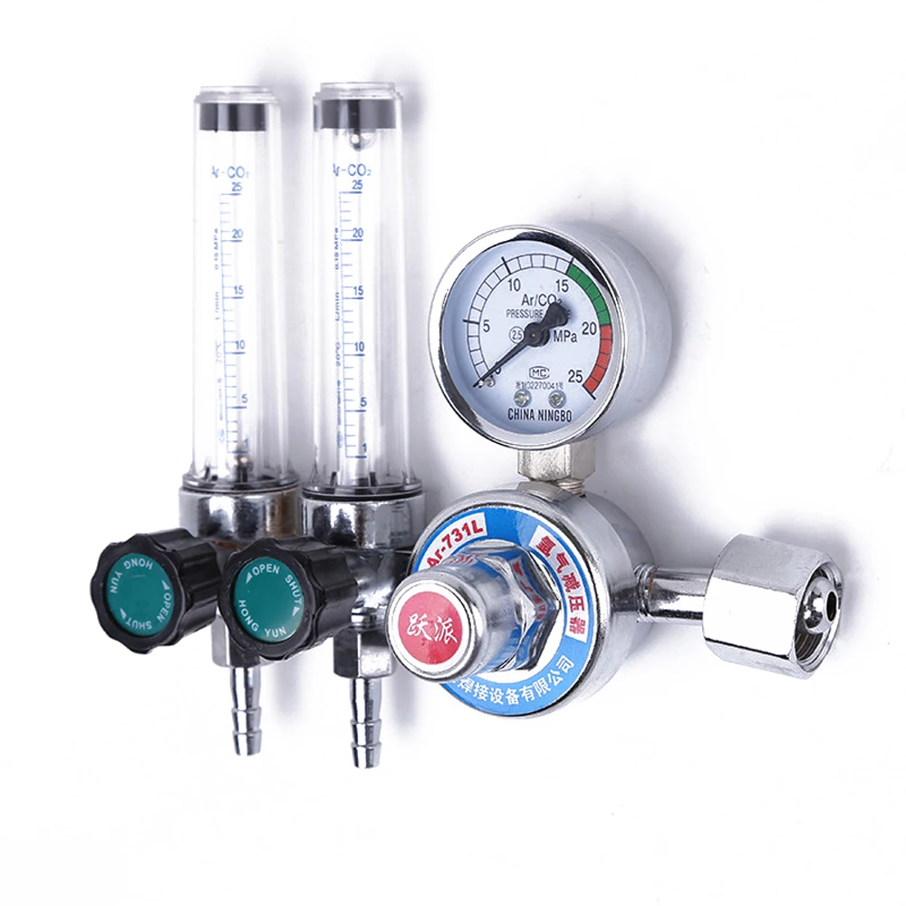 Professional Double Pipe Argon Regulator Gas Pressure Reducing Valve Pressure Reducer Double flow Meter Decompression Table
Professional Double Pipe Argon Regulator Gas Pressure Reducing Valve Pressure Reducer Double flow Meter Decompression Table