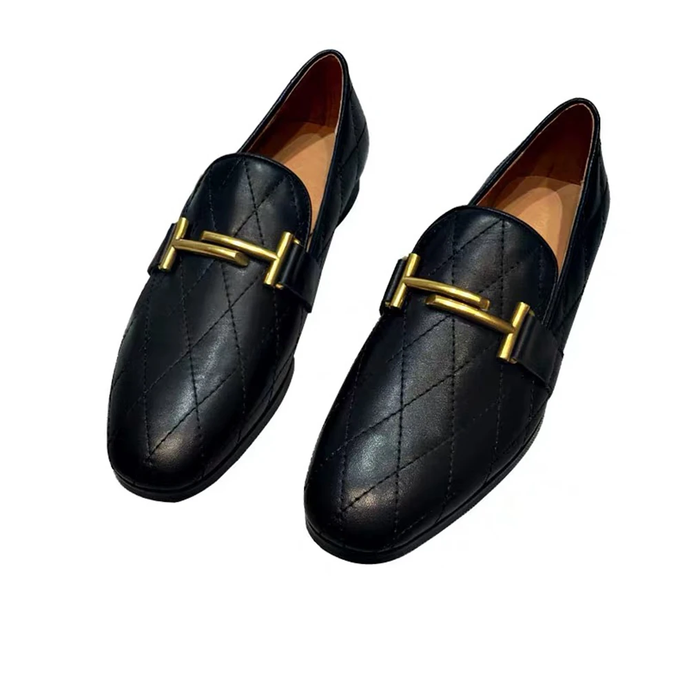 Genuine Leather Women's Shoes High Quality Shoes For Woman Round Toe Shallow Flats Shoes Fashion Buckle Women's Loafers Shoes
Genuine Leather Women's Shoes High Quality Shoes For Woman Round Toe Shallow Flats Shoes Fashion Buckle Women's Loafers Shoes