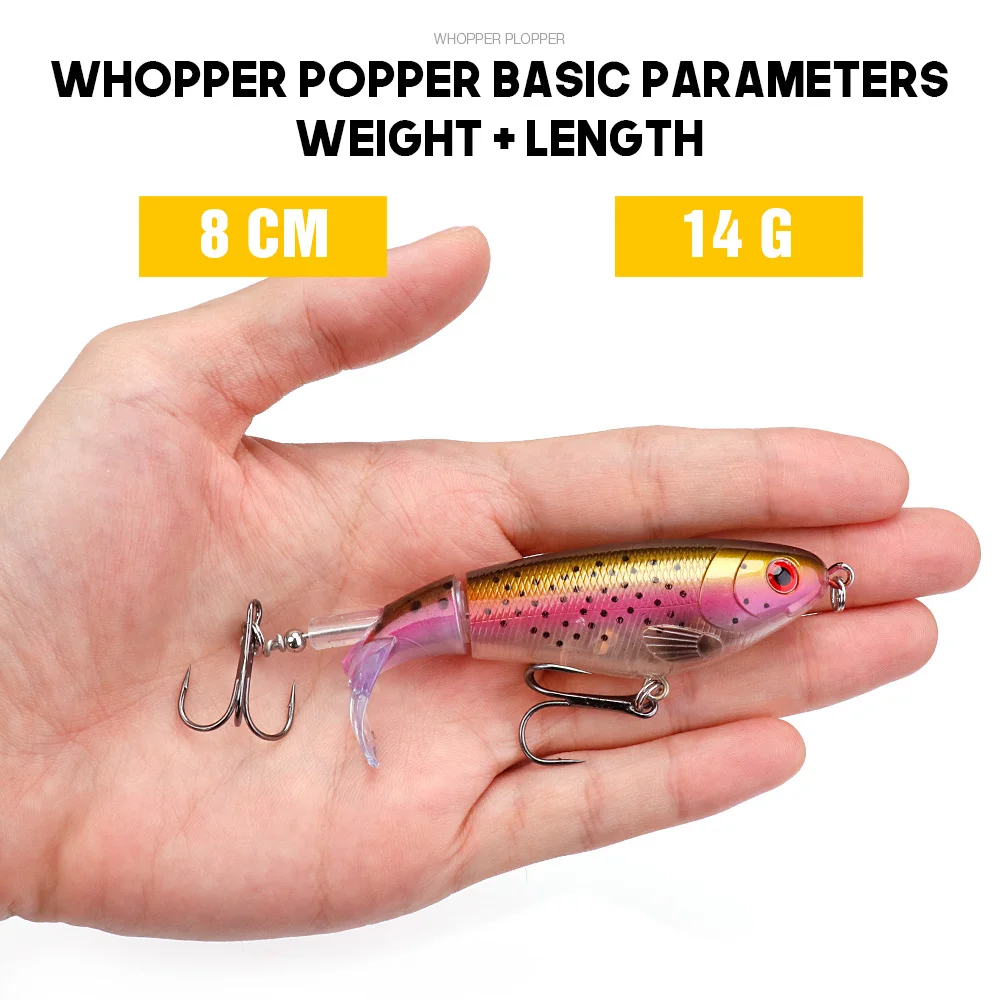 VTAVTA 5pcs/Box Topwater Fishing Lures Artificial Bait Kit 14g 8cm Pencil Lure Set of Wobblers Pike Tackle Rotate-tail |