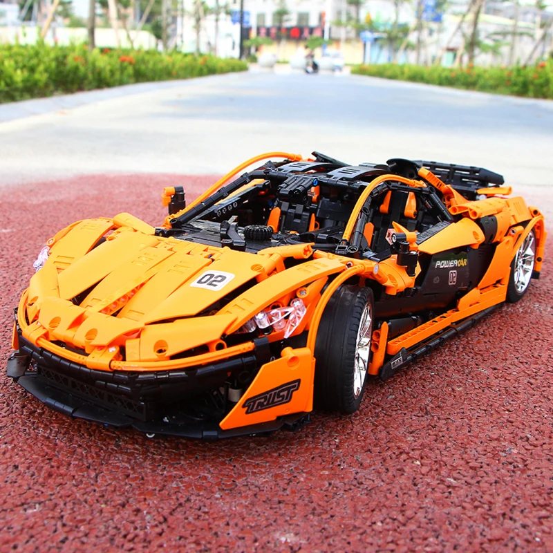 Техническая модель MOC 16915 Orange Racing Car McLaren P1 набор строительных блоков Hypercar игрушки