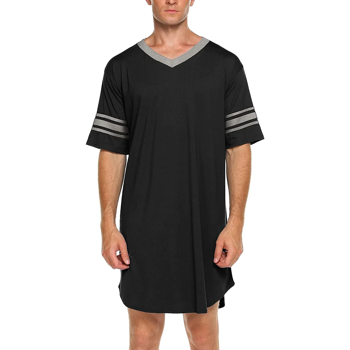 Men Cotton Nightshirt Short Sleeve V-neck Soft Loose Nightwear Comfortable Men Sleepwear Male Homewear Sleepshirts
Men Cotton Nightshirt Short Sleeve V-neck Soft Loose Nightwear Comfortable Men Sleepwear Male Homewear Sleepshirts
