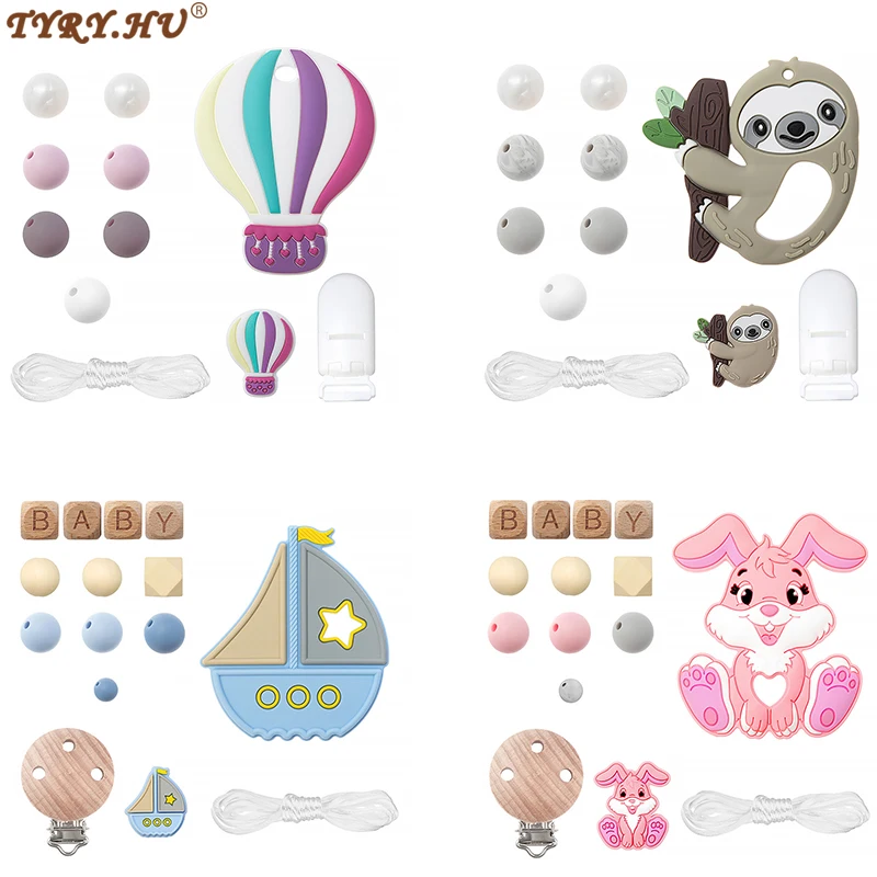 TYRY.HU Silicone Beads Set Baby Teether Pacifier Chain DIY Accessories BPA Free Wooden Beads Set For Baby Jewelry Making
TYRY.HU Silicone Beads Set Baby Teether Pacifier Chain DIY Accessories BPA Free Wooden Beads Set For Baby Jewelry Making