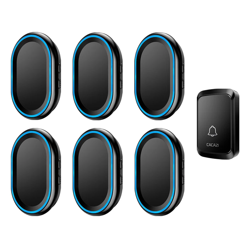 CACAZI Wireless Doorbell Waterproof 300M Remote LED Light 1 Button 6 Receivers Home Smart Calling Bell US EU UK AU Plug Chime
CACAZI Wireless Doorbell Waterproof 300M Remote LED Light 1 Button 6 Receivers Home Smart Calling Bell US EU UK AU Plug Chime