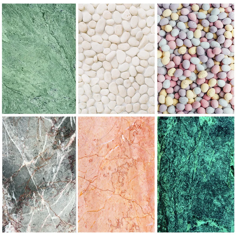 

Vinyl Custom Color Cobblestone Marble Photography Background Stone Photo Backdrops Studio Props 2193 ELS-01