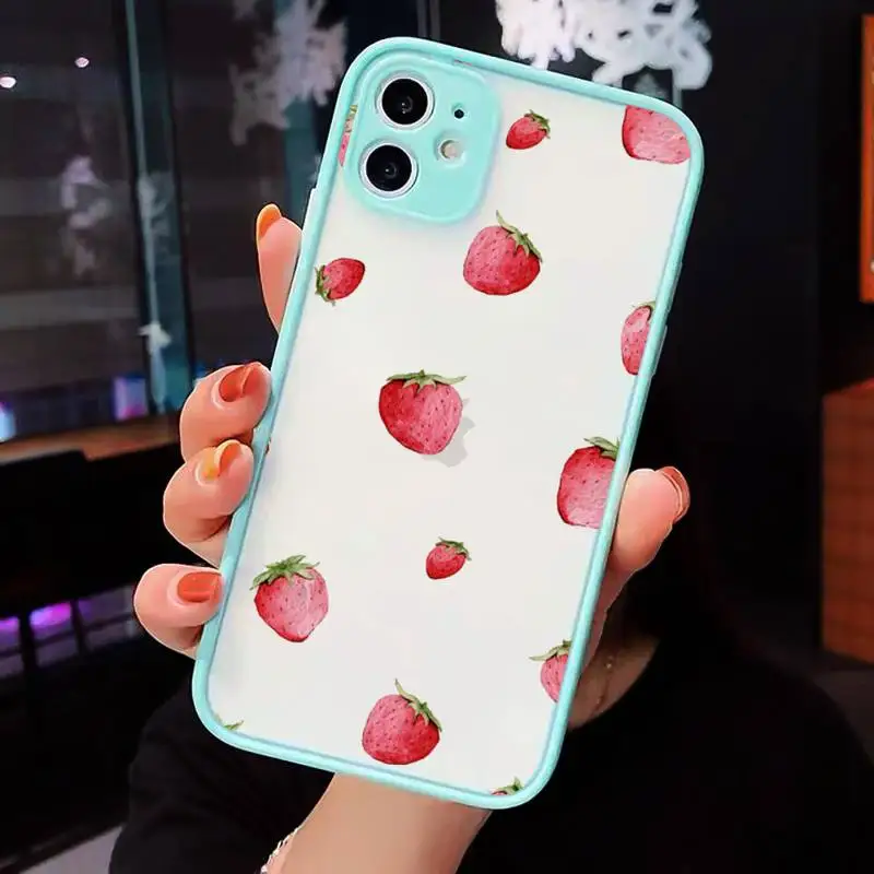 Cute Strawberry Cherry Phone Case Matte Transparent for iPhone 7 8 11 12 s mini pro X XS XR MAX Plus cover funda
Cute Strawberry Cherry Phone Case Matte Transparent for iPhone 7 8 11 12 s mini pro X XS XR MAX Plus cover funda