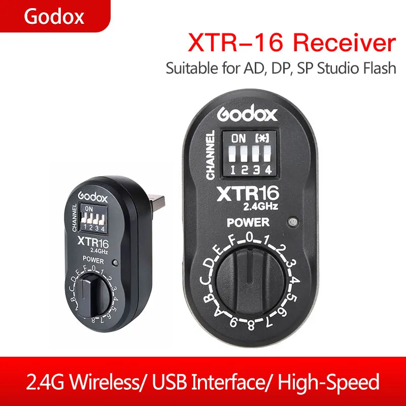 Беспроводной приемник Godox XTR 16 2 4G для X1C X1N XT триггер передатчика AD360 DE QT DP QS GS GT