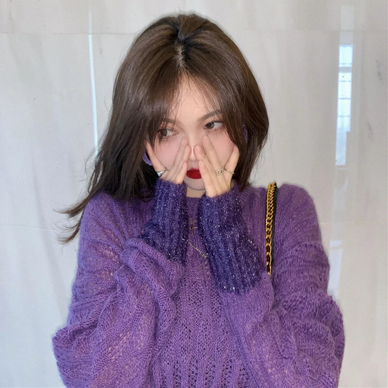 Fashion Stitched Hollowed Mahair Soft Sweater Loose Long Women Knit For Spring and Autumn Oversize Sweater
Fashion Stitched Hollowed Mahair Soft Sweater Loose Long Women Knit For Spring and Autumn Oversize Sweater