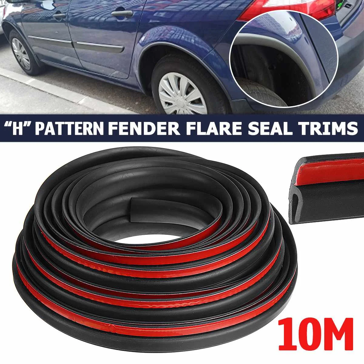10M Universal Car Fender Flare Rubber Seal Trims Wheel Eyebrow Sealing Strip Arch Extenders Decor Scratch Proof Strip Black
10M Universal Car Fender Flare Rubber Seal Trims Wheel Eyebrow Sealing Strip Arch Extenders Decor Scratch Proof Strip Black