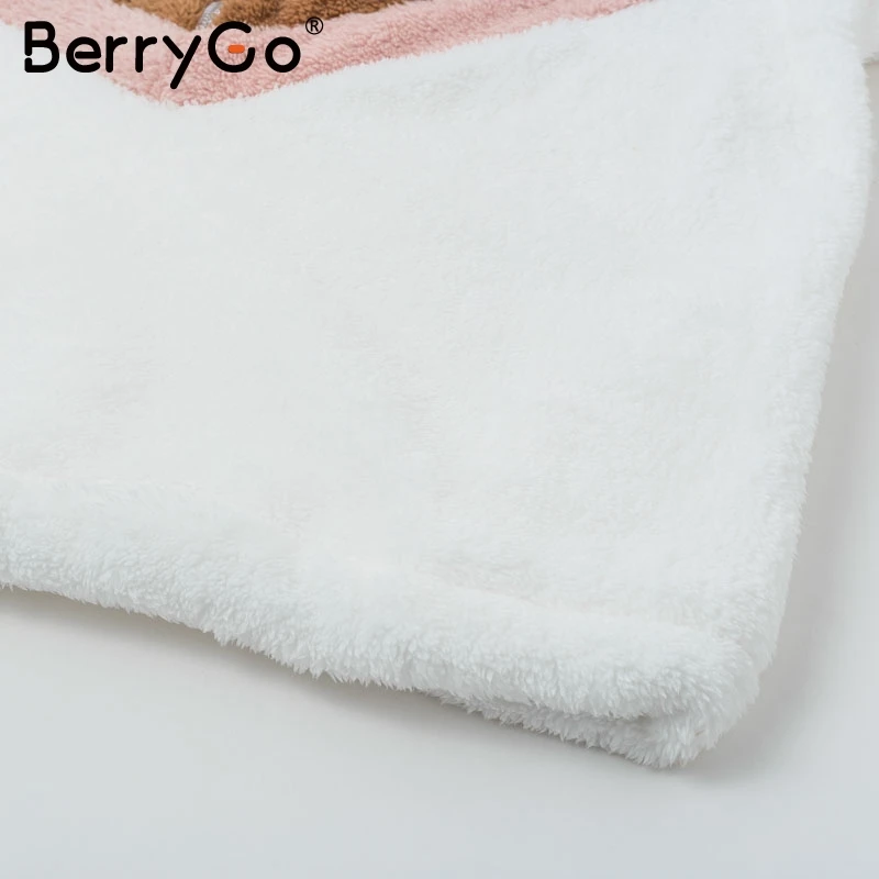 Повседневное меховое Женское зимнее пальто BerryGo с геометрическим рисунком