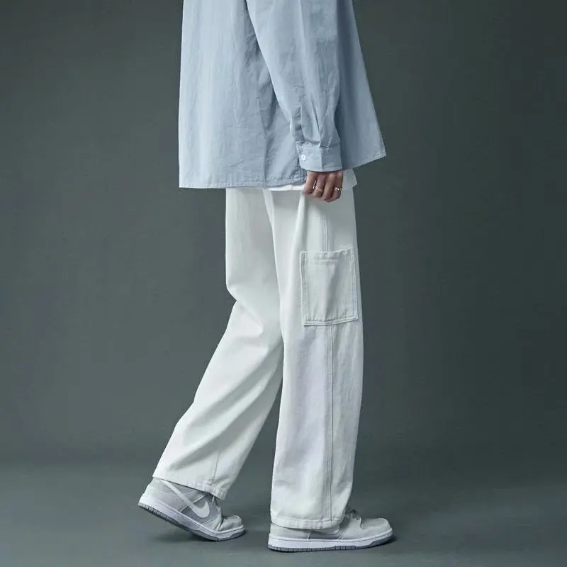 Straight Harem Jeans Summer Autumn White Black Korean Man Loose Denim Trousers Wide-leg Jeans Streetwear Male Casual Pants
Straight Harem Jeans Summer Autumn White Black Korean Man Loose Denim Trousers Wide-leg Jeans Streetwear Male Casual Pants
