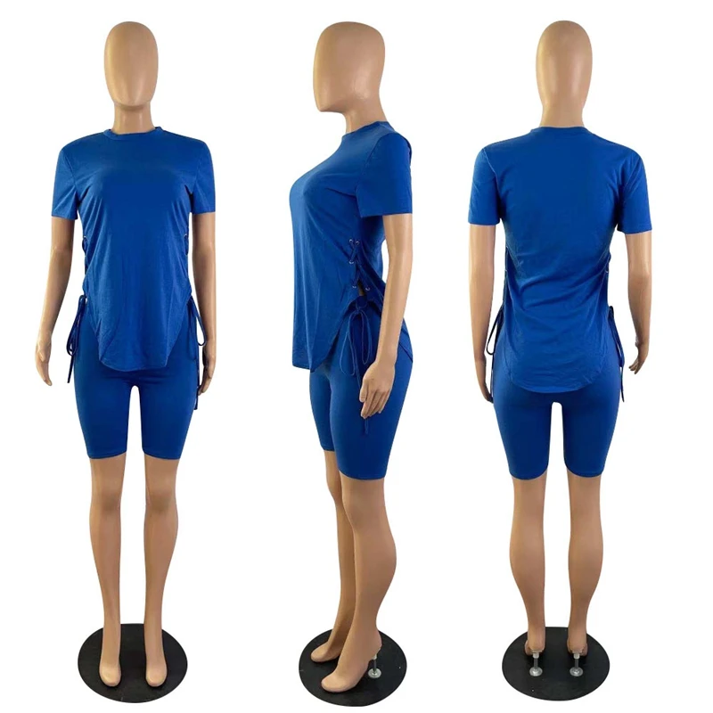 HAOYUAN 2 Piece Set Biker Shorts Bandage T Shirt Tops Women Tracksuit Workout Outfits for Women Wholesale Clothes Matching Sets
HAOYUAN 2 Piece Set Biker Shorts Bandage T Shirt Tops Women Tracksuit Workout Outfits for Women Wholesale Clothes Matching Sets