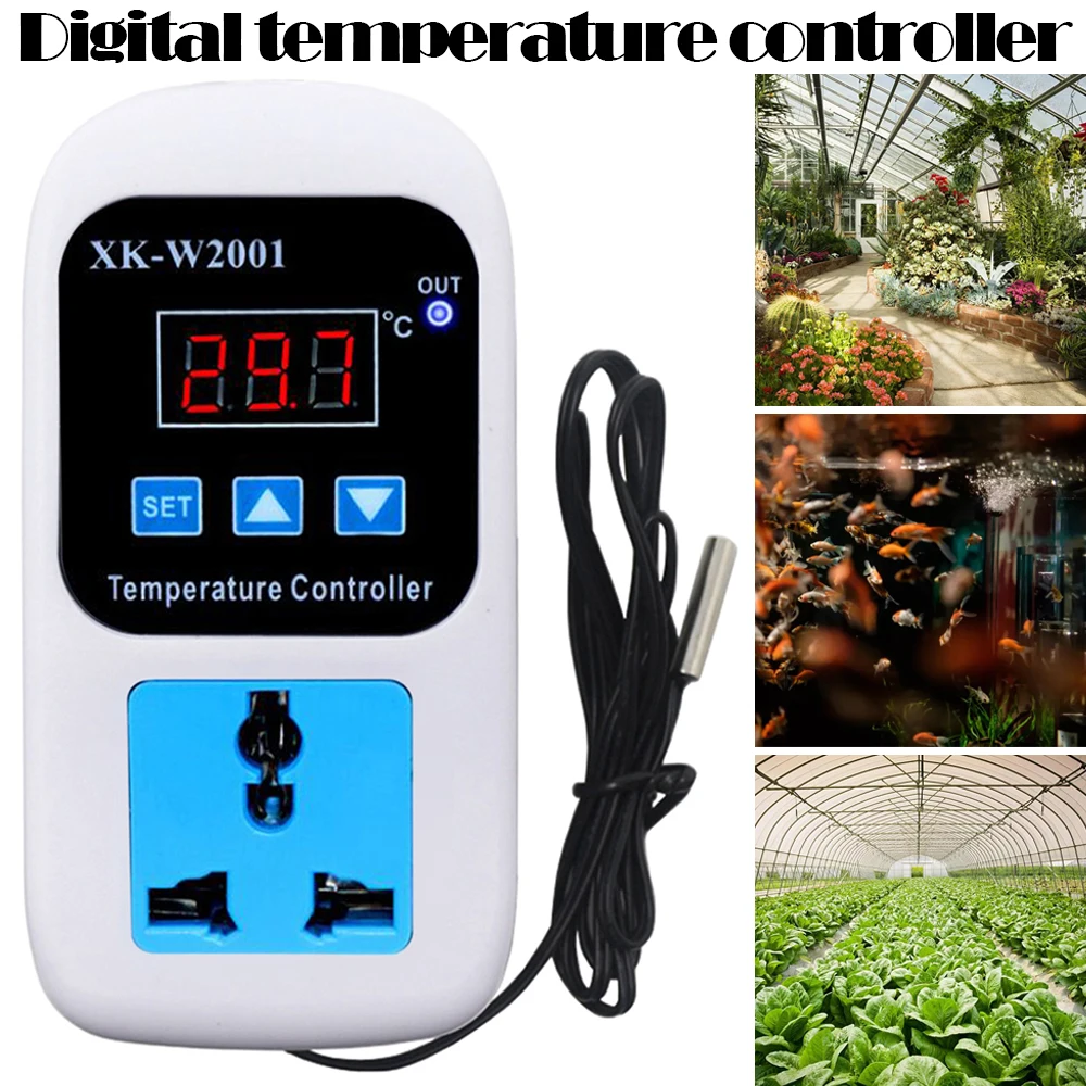 Digital Thermostat Regulator with LCD Display AC 110-220V Microcomputer Temperature Controller Socket with Probe
Digital Thermostat Regulator with LCD Display AC 110-220V Microcomputer Temperature Controller Socket with Probe