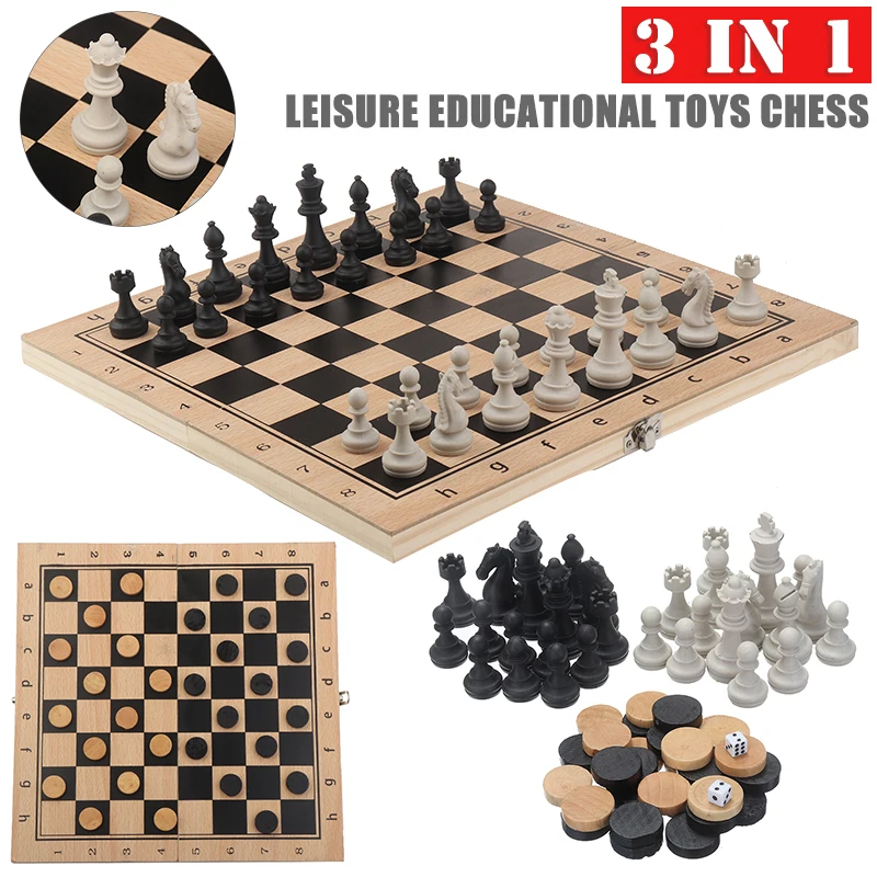 1set 3-in-1 Chess Set Large Folding Wooden Chessboard Board Game Checkers Backgammon On The Go Kids Toy Gift 29x29x3cm 34x34x3cm
1set 3-in-1 Chess Set Large Folding Wooden Chessboard Board Game Checkers Backgammon On The Go Kids Toy Gift 29x29x3cm 34x34x3cm