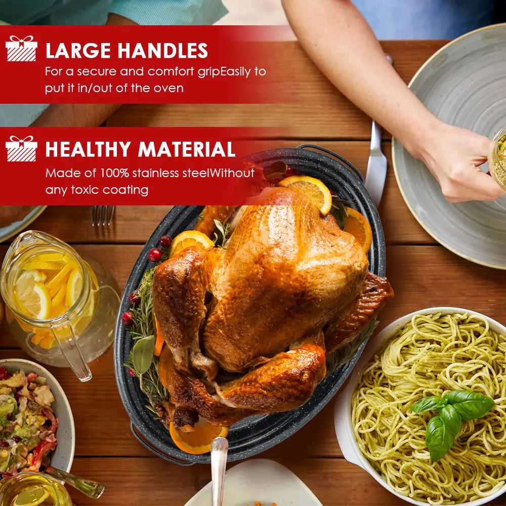 New Kitchen Stainless Steel Roasting Dish Nonstick Rectangular Deep Dish Roasting Pan Barbecue Bakeware Roaster For Oven Baking
New Kitchen Stainless Steel Roasting Dish Nonstick Rectangular Deep Dish Roasting Pan Barbecue Bakeware Roaster For Oven Baking