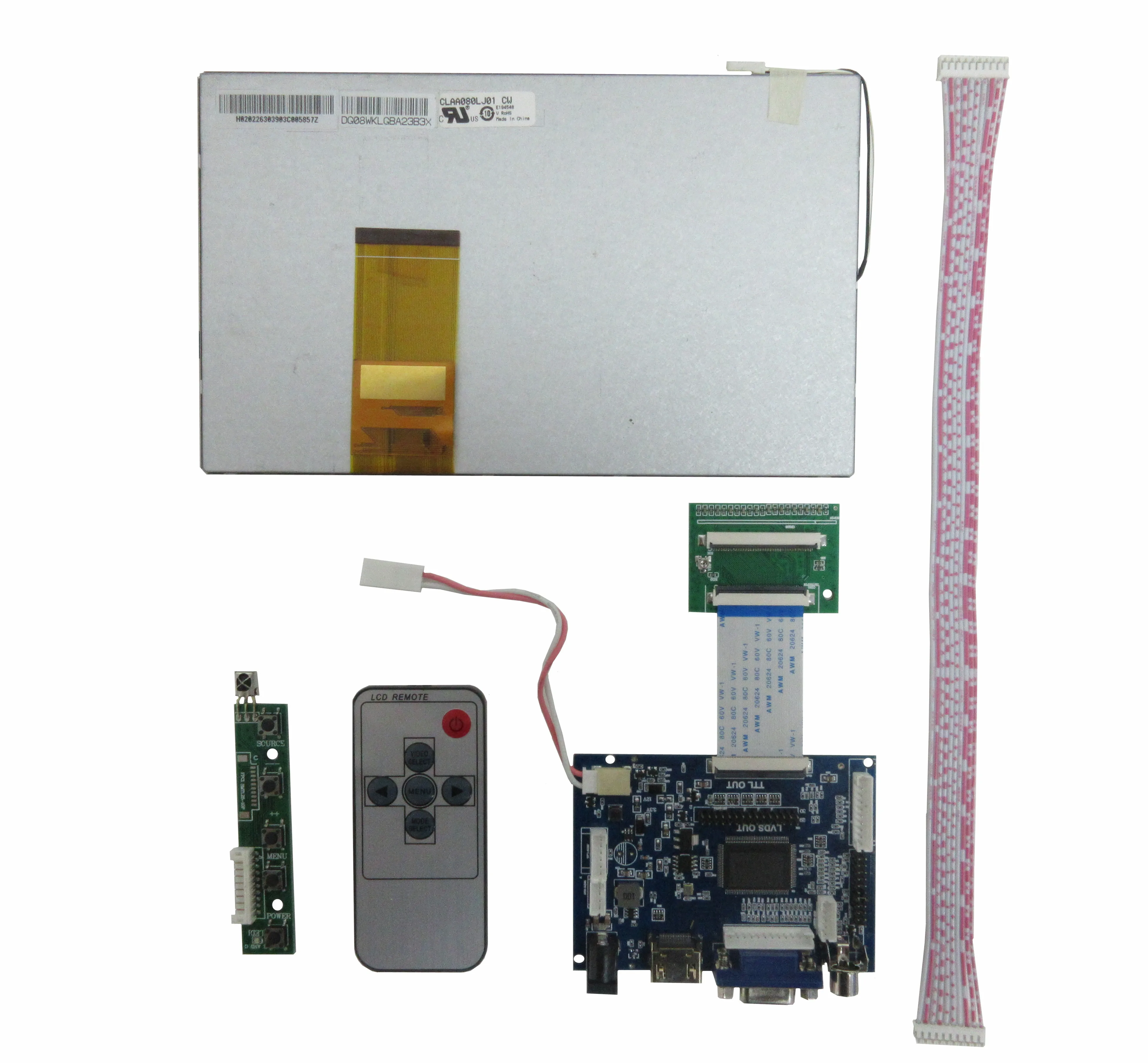8 Inch CLAA080LJ01 7300101353 E242868 LCD Screen Display 2AV VGA HDMI-Compatible Monitor Driver Control Board
8 Inch CLAA080LJ01 7300101353 E242868 LCD Screen Display 2AV VGA HDMI-Compatible Monitor Driver Control Board