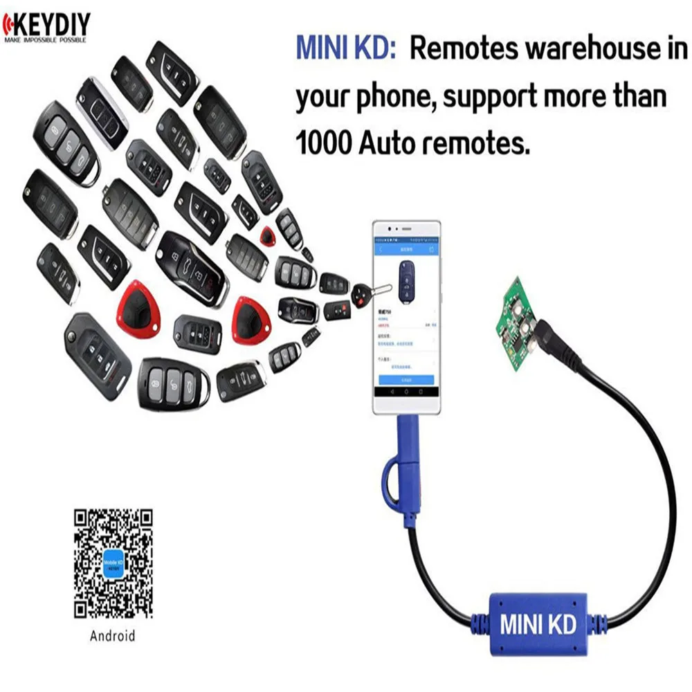 Оригинальный генератор ключей KEYDIY Mini KD склад пультов на вашем телефоне Поддержка