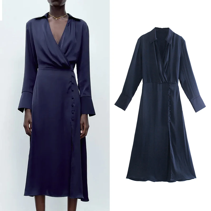 Женское однотонное платье на пуговицах с отложным воротником и длинным рукавом, Элегантное Длинное Платье LY9691
Женское однотонное платье на пуговицах с отложным воротником и длинным рукавом, Элегантное Длинное Платье LY9691